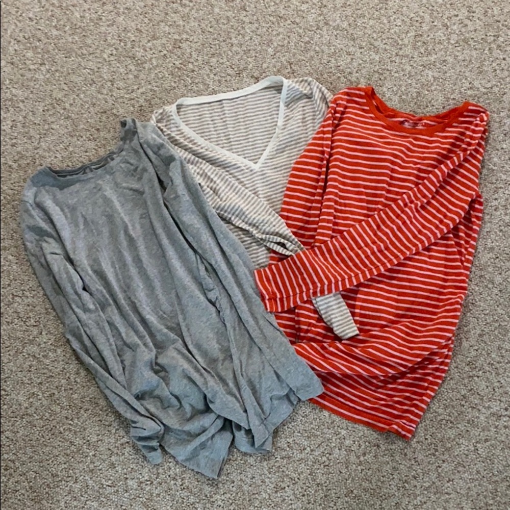 Lot of 3 long sleeve maternity shirts